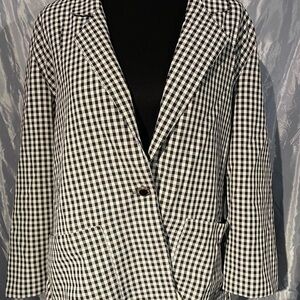Black and White Checkered Women's Blazer by Cricket Lane